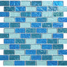 Blue Blend 2 Glass Pool Tile 1" x 2"
