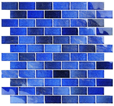 Deep Sea 2 Glass Pool Tile 1" x 2"