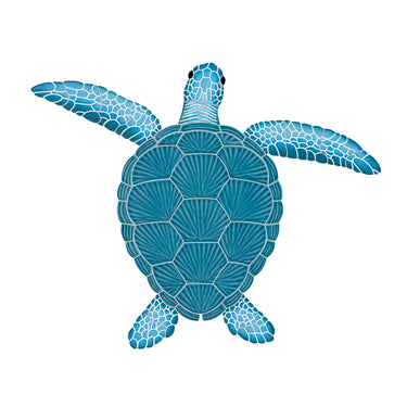 Loggerhead Turtle Aqua Porcelain Pool Mosaic