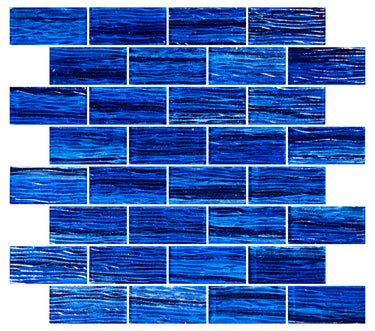 Marina Blue Glass Pool Tile 1.5" x 3"