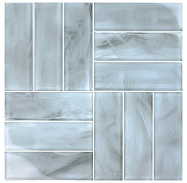Metro Gray Glass Pool Tile 2" x 6"