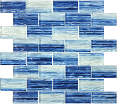 Blue Blend Glass Pool Tile 1.5" x 3"