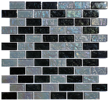 Slate Blend 2 Glass Pool Tile 1" x 2"