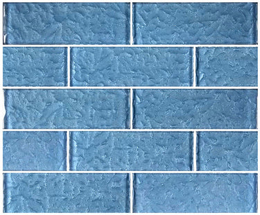 Steel Blue Glass Pool Tile 2" x 6"