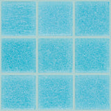 122 Deep Sky Blue Glass Pool Tile 3/4" x 3/4" Mosaic