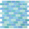 Turquoise Blue Blend Glass Pool Tile 1" x 2"