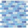 Turquoise Cobalt Blue Blend Glass Pool Tile 1" x 2"