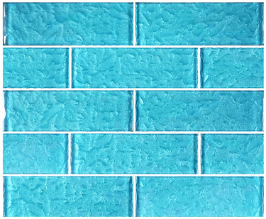 Turquoise Glass Pool Tile 2" x 6"