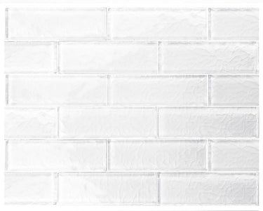 White Glass Pool Tile 2" x 6"