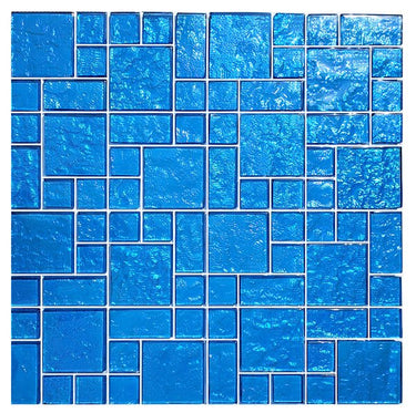 Blue Mixed Glass Pool Tile - PoolTile.net