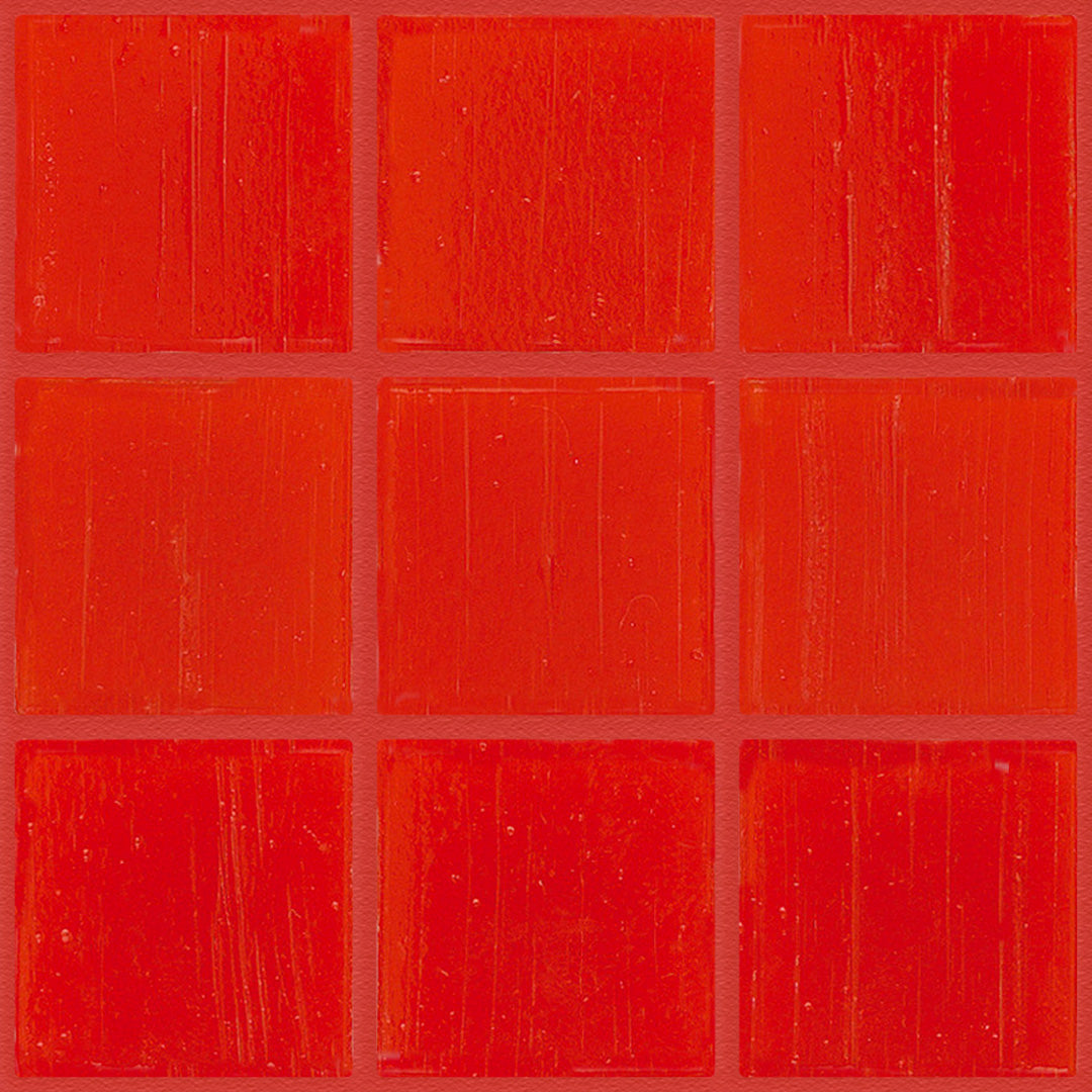 205 Red Glass Pool Tile 3/4" x 3/4" Mosaic