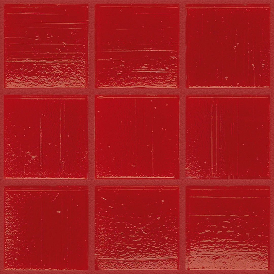 206 Red Glass Pool Tile 3/4" x 3/4" Mosaic