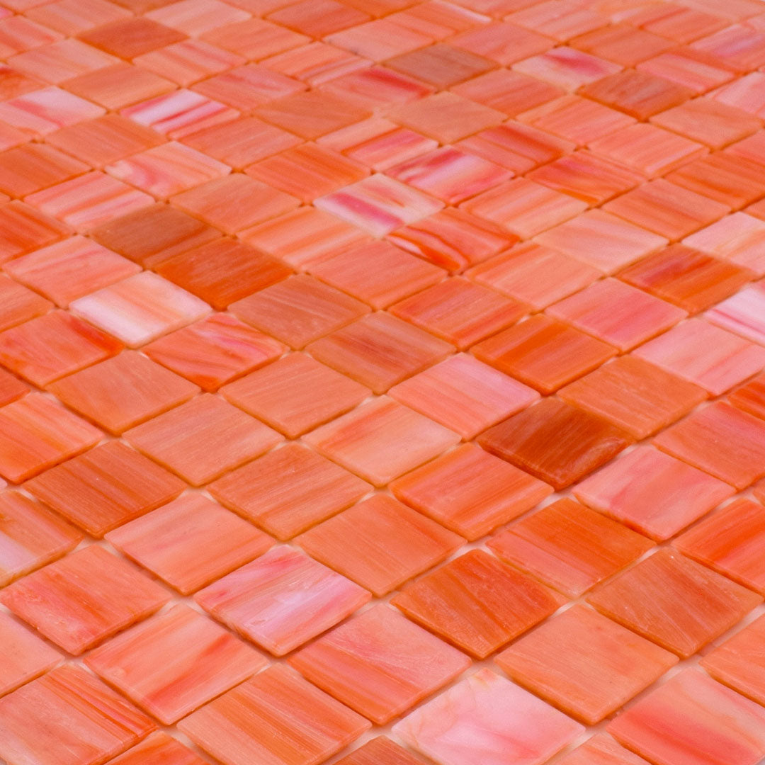 212 Orange Pool Tile 3/4" x 3/4" Mosaic