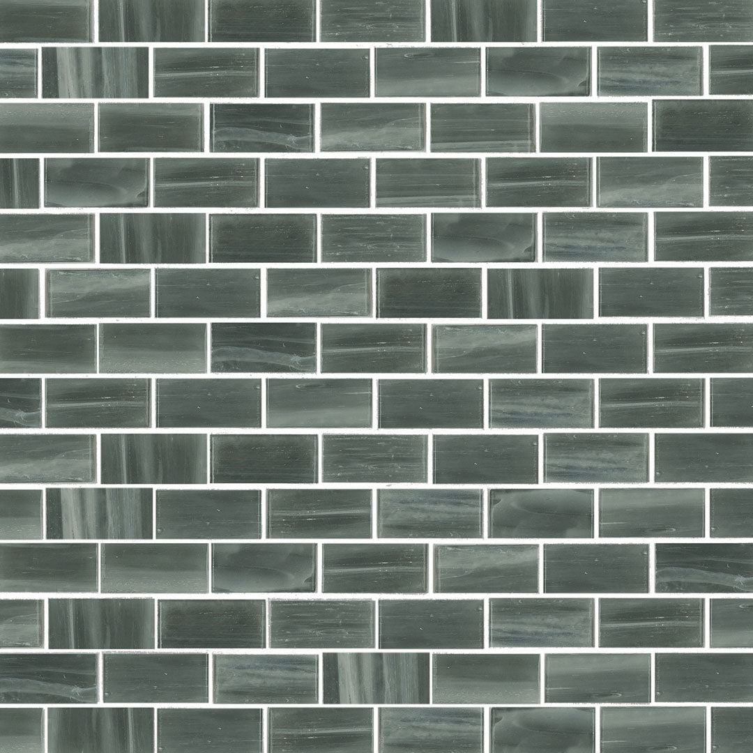 216R Gunpowder 3/4" x 1-1/2" Glass Pool Tile Mosaic
