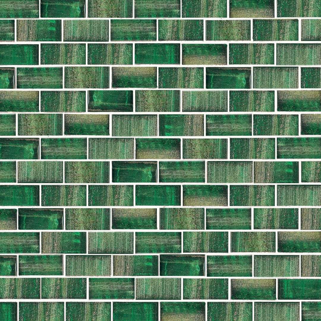 236R Jungle Canopy 3/4" x 1-1/2" Glass Pool Tile Mosaic