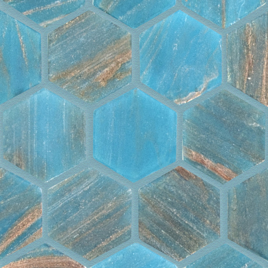242H Argent Sky 1-3/16" x 1-3/8" Glass Pool Tile Mosaic