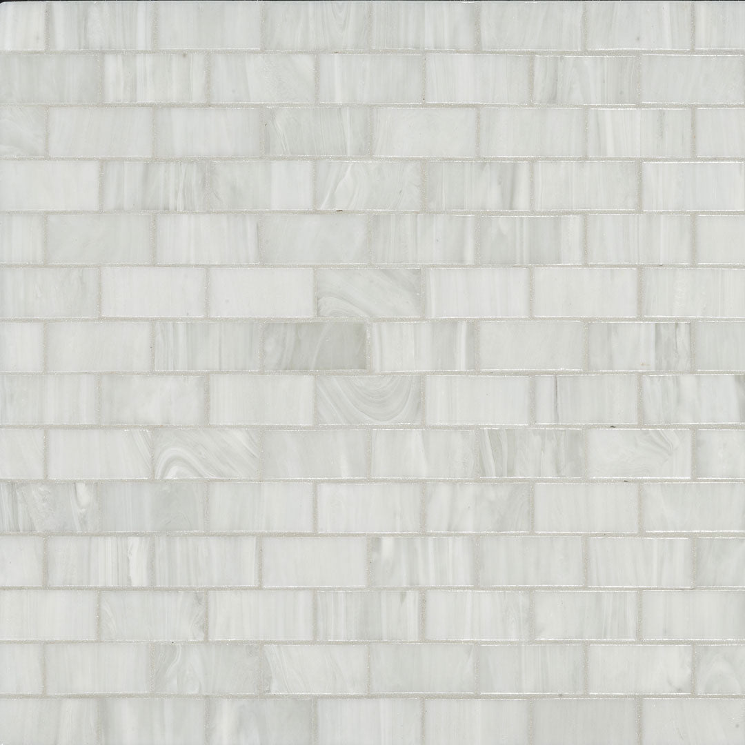 280R White Bricks 3/4" x 1-1/2" Glass Pool Tile Mosaic