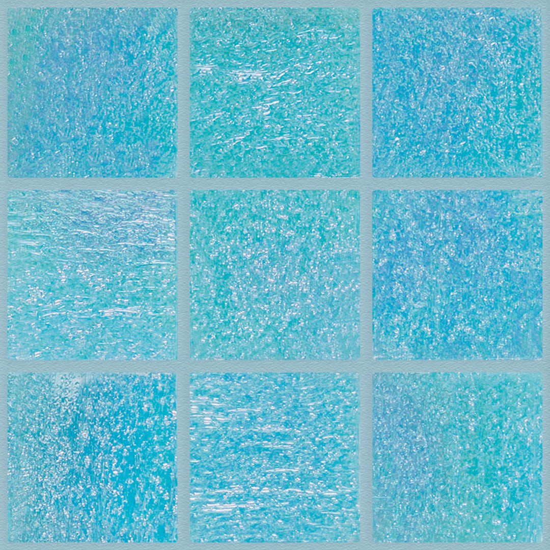 722 Blue Glass Pool Tile 3/4" x 3/4" Mosaic