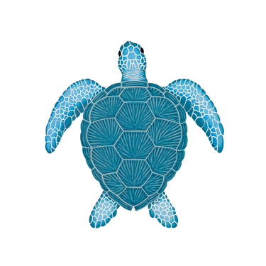 Loggerhead Turtle Aqua Porcelain Pool Mosaic