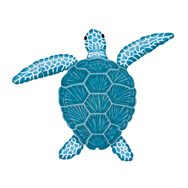 Loggerhead Turtle Aqua Porcelain Pool Mosaic
