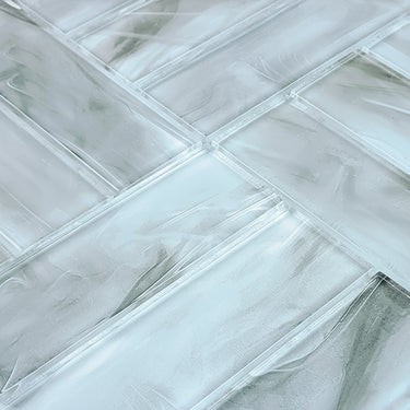 Metro Gray Glass Pool Tile 2" x 6"