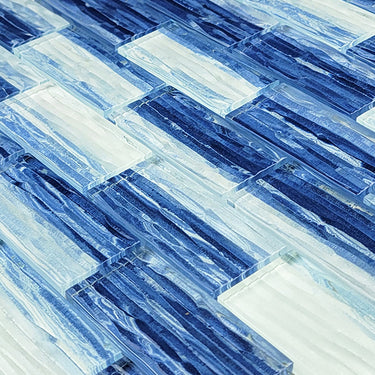 Blue Blend Glass Pool Tile 1.5" x 3"
