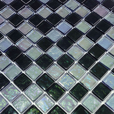 Slate Blend 1 Glass Pool Tile 1" x 1"