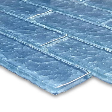 Steel Blue Glass Pool Tile 2" x 6"