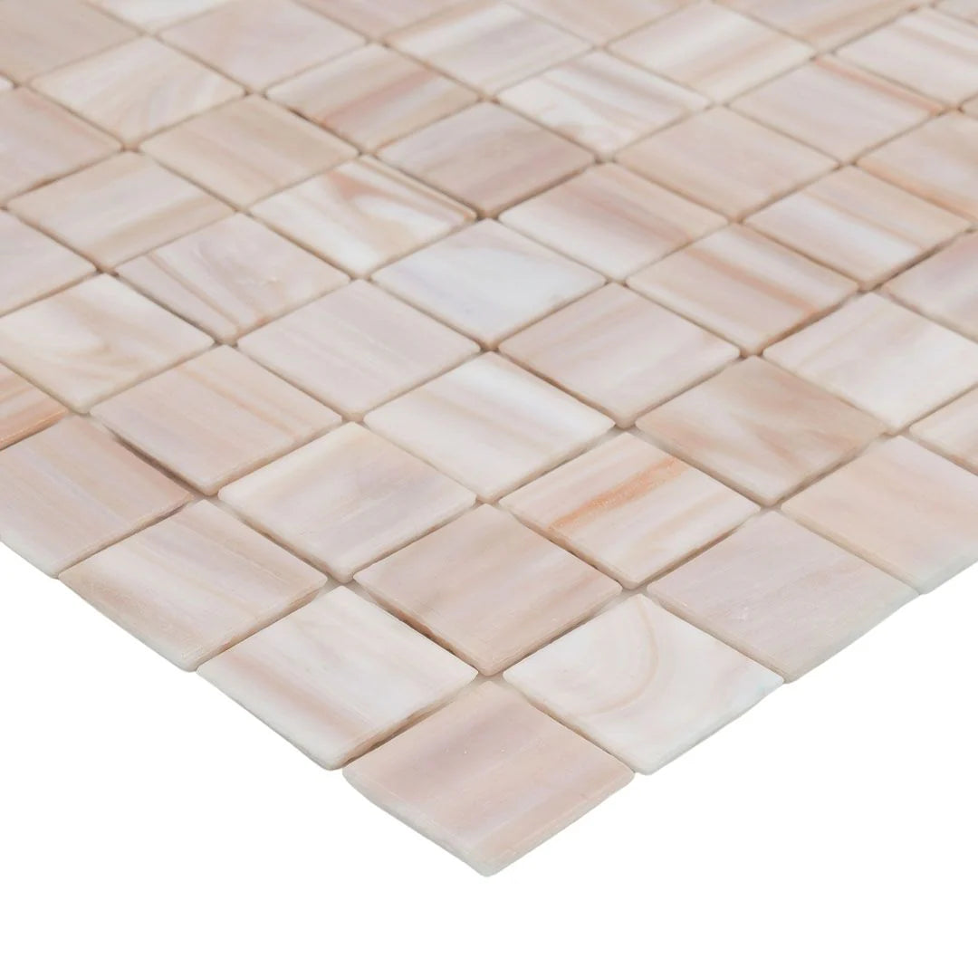 TREND Brillante 221 Rose Quartz Glass Pool Tile 3/4" x 3/4" Mosaic