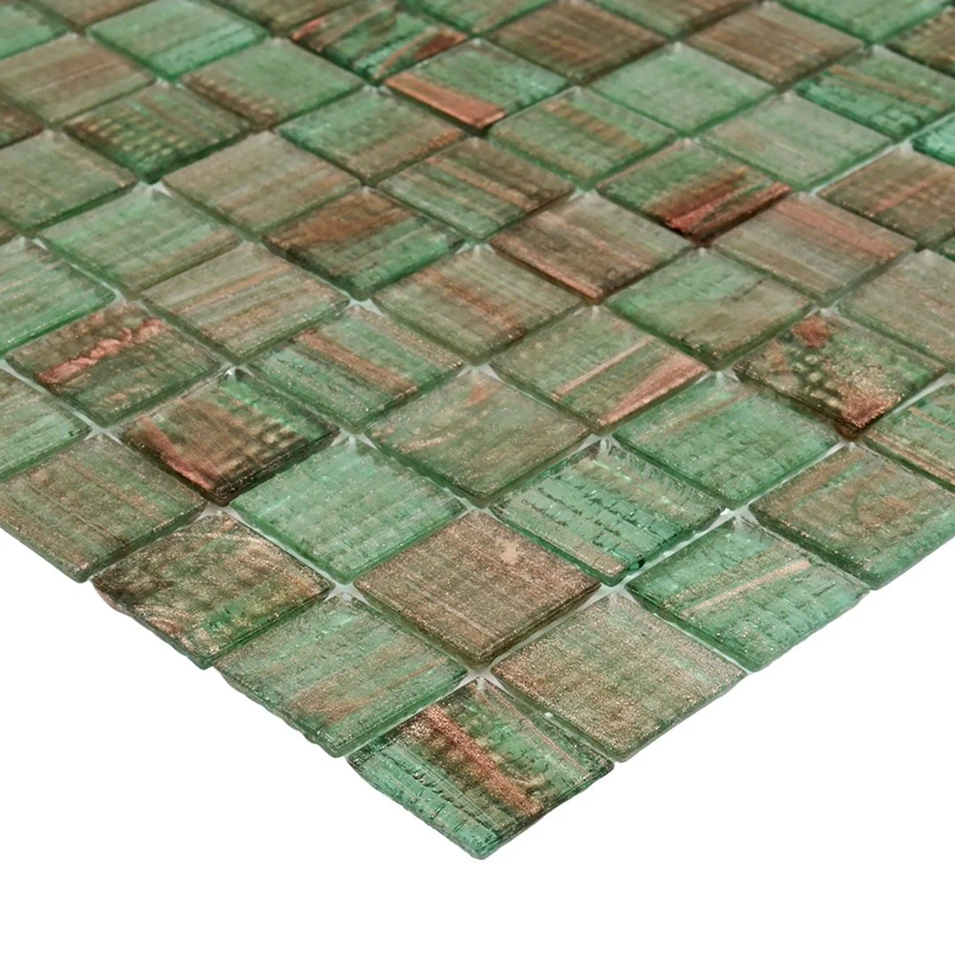 TREND Brillante 235 Emerald Sparkle Glass Pool Tile 3/4" x 3/4" Mosaic