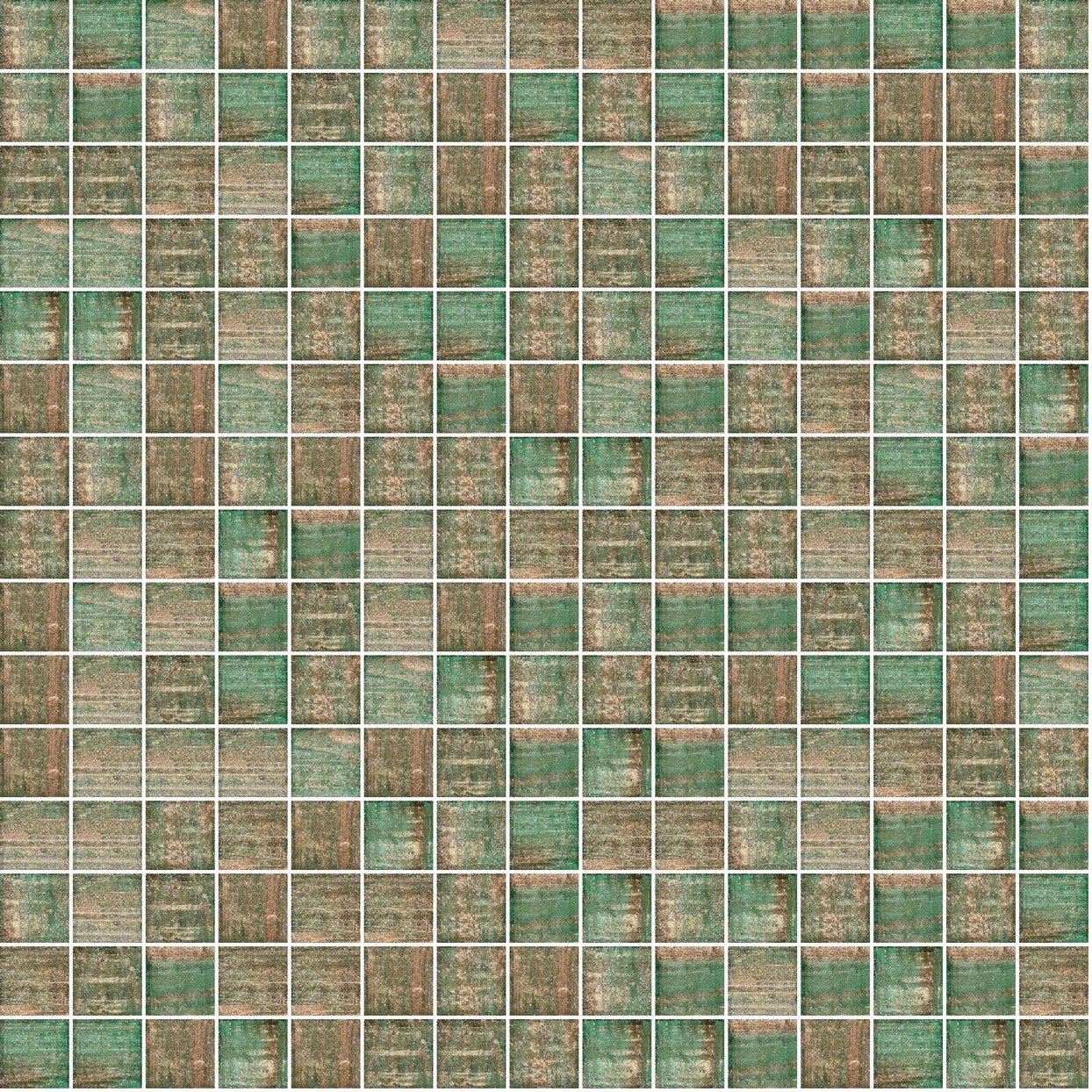 TREND Brillante 235 Emerald Sparkle Glass Pool Tile 3/4" x 3/4" Mosaic
