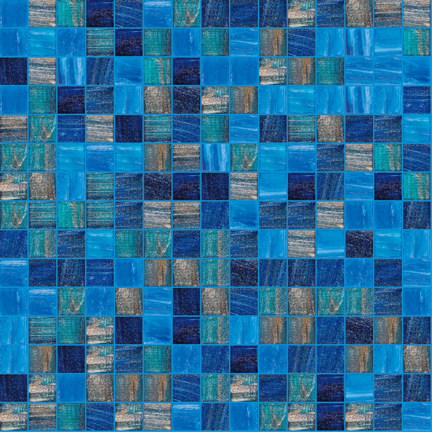 TREND Mixes Series Dynamic Glass Pool Tile 3/4 x 3/4 Mosaic