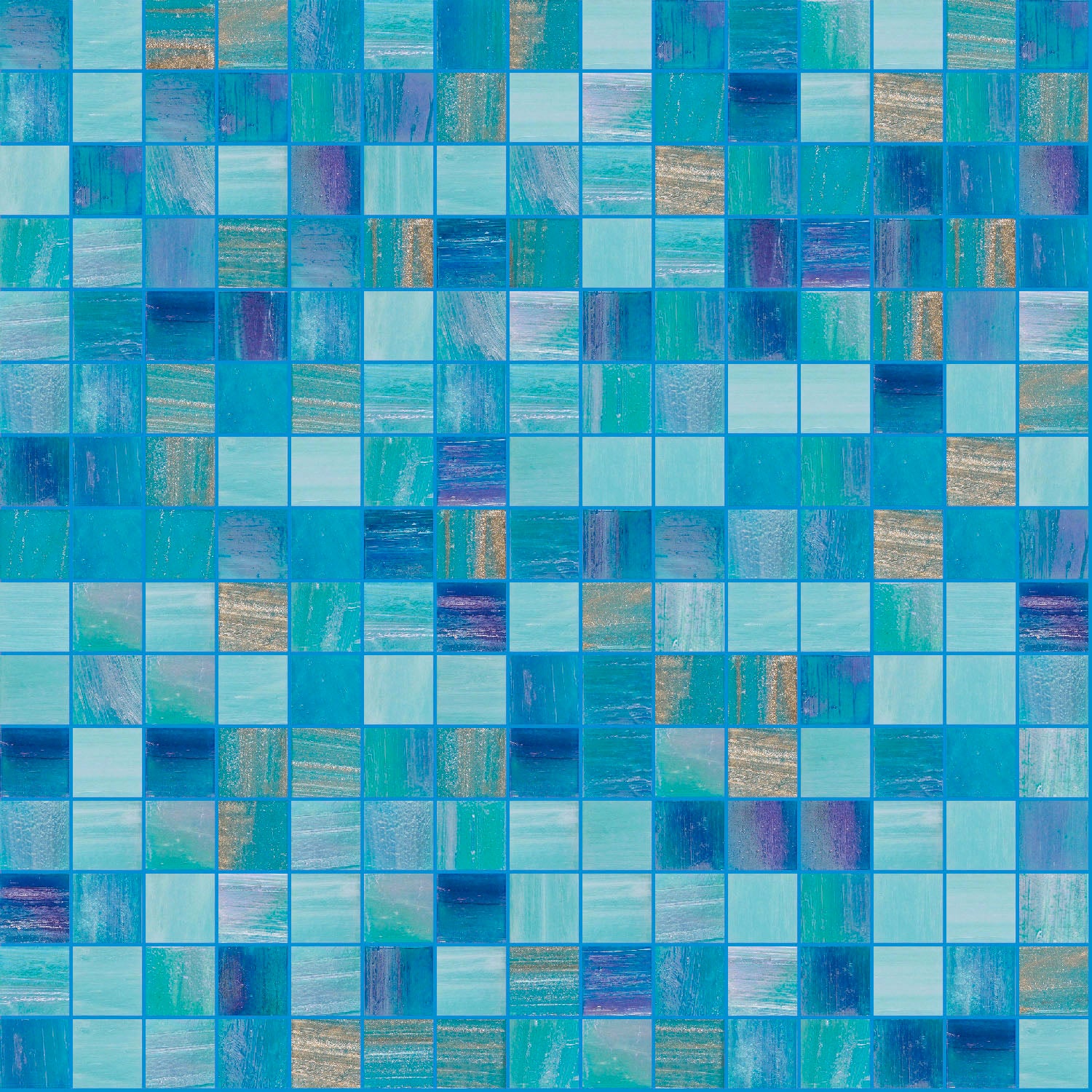 TREND Mixes Series Wavy Glass Pool Tile 3/4 x 3/4 Mosaic