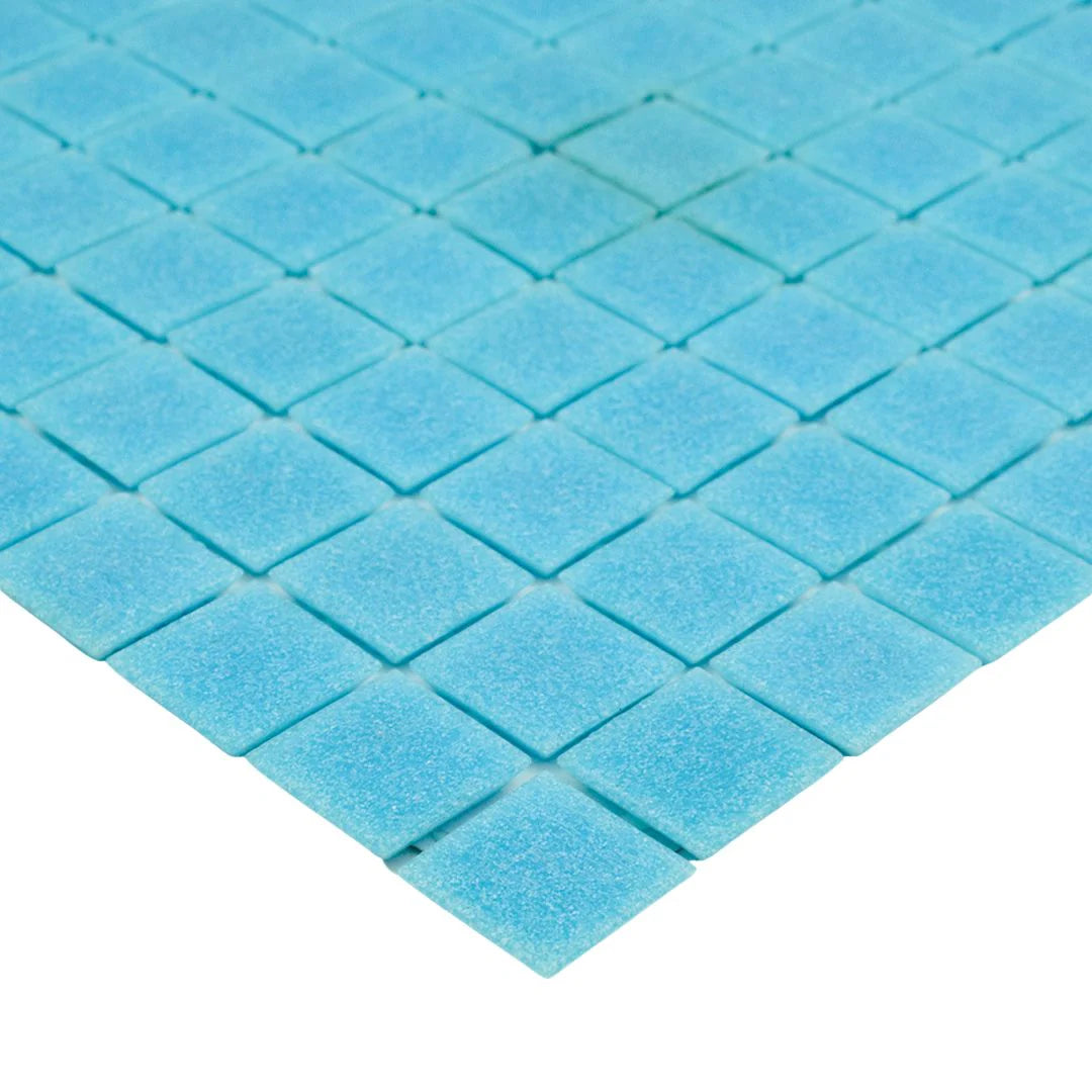 TREND Vitreo 121 Light Sky Blue Glass Pool Tile 3/4" x 3/4" Mosaic