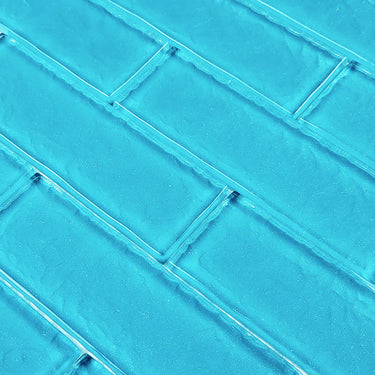 Turquoise Glass Pool Tile 2" x 6"