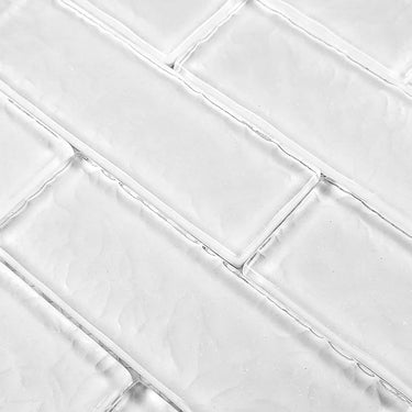 White Glass Pool Tile 2" x 6"