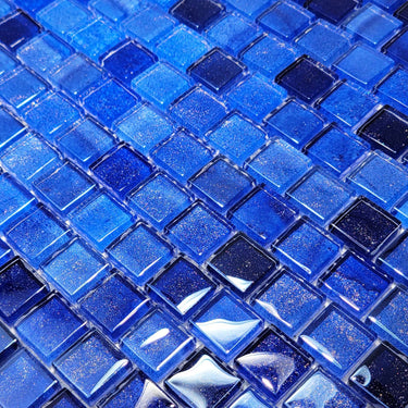 Deep Sea 1 Glass Pool Tile 1" x 1" - PoolTile.net