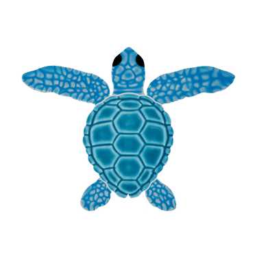 Loggerhead Turtle Mini 4" Aqua Porcelain Pool Mosaic - PoolTile.net