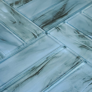 Metro Blue Glass Pool Tile 2" x 6" - PoolTile.net