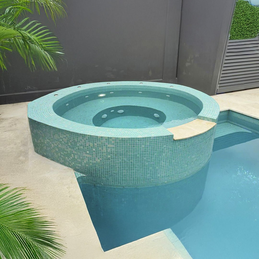 TREND Aquatica Acqua Tropicale Glass Pool Tile 2"x2" Mosaic - PoolTile.net