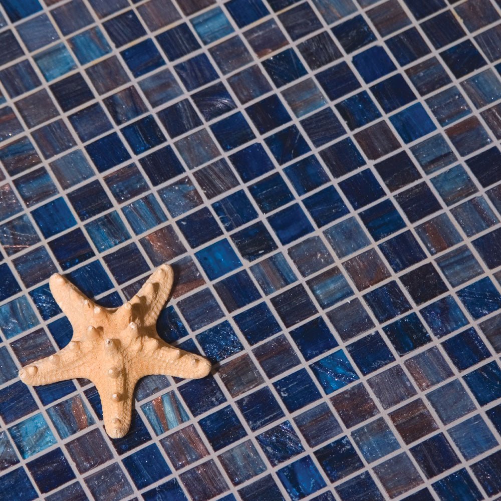 TREND Brillante 239 Deep Blue Glass Pool Tile 2"x2" Mosaic - PoolTile.net