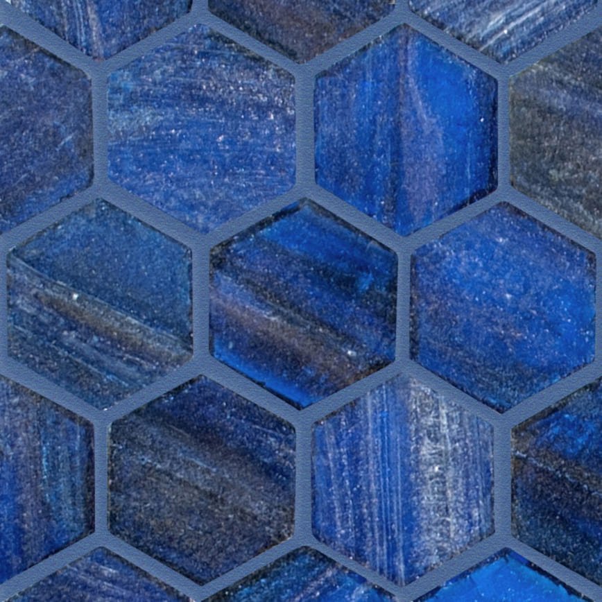 TREND Brillante 239H Hexagonal Sky Glass Pool Tile 2"x2" Mosaic - PoolTile.net