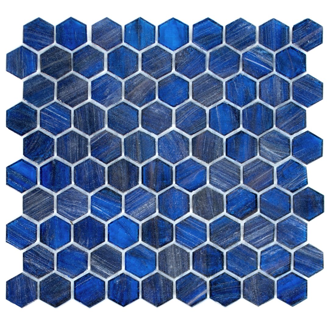 TREND Brillante 239H Hexagonal Sky Glass Pool Tile 2"x2" Mosaic - PoolTile.net