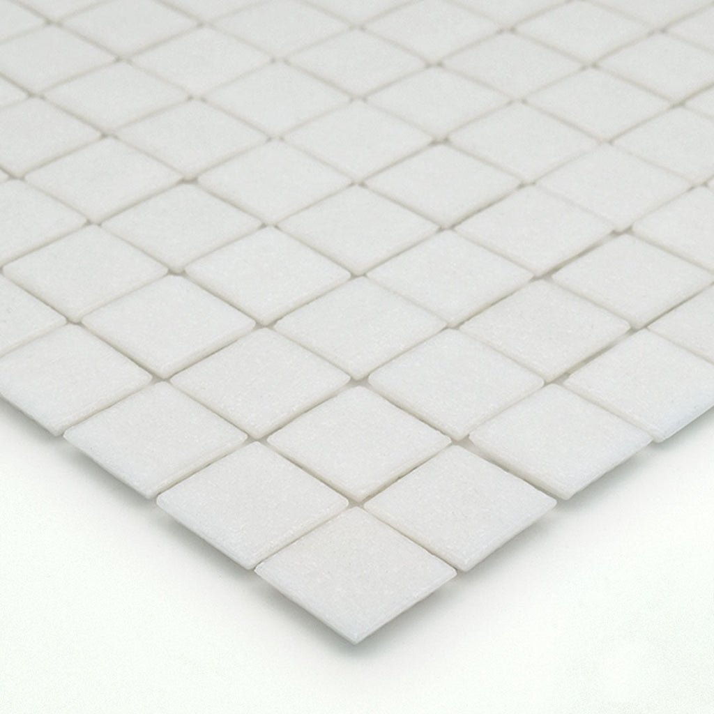 TREND Vitreo 160 White Glass Pool Tile 2"x2" Mosaic - PoolTile.net