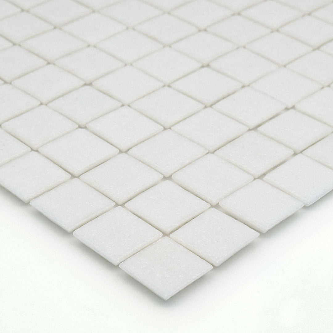 TREND Vitreo 160 White Glass Pool Tile 2"x2" Mosaic - PoolTile.net