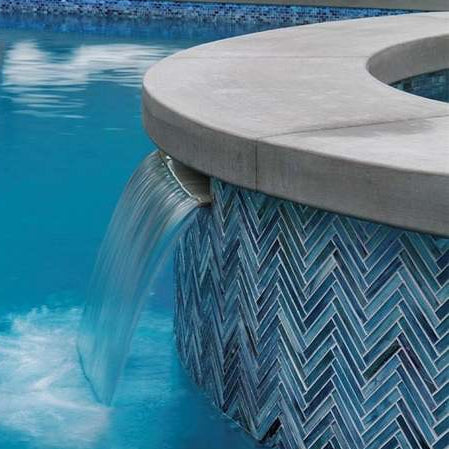 Sample of Acuto Handmade Pool Tile in Blue