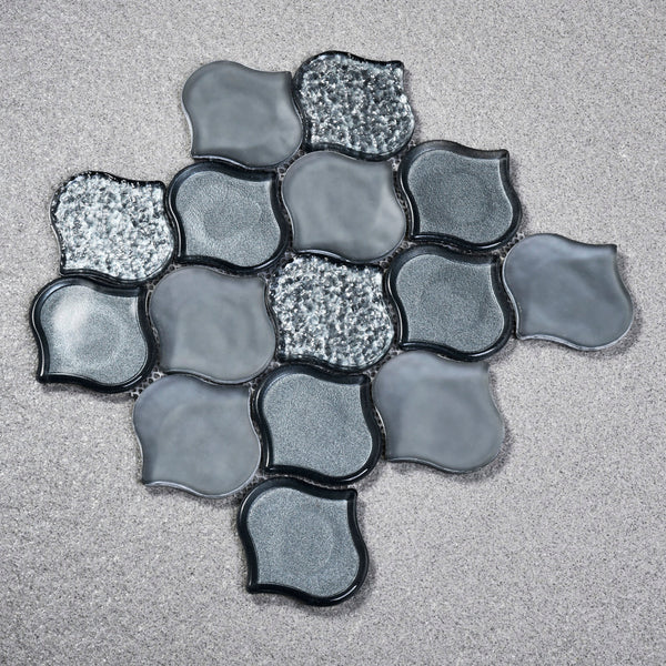 Sample of Arabesque Handmade Pool Tile in Grey