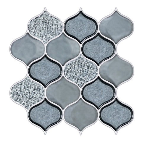 Sample of Arabesque Handmade Pool Tile in Grey